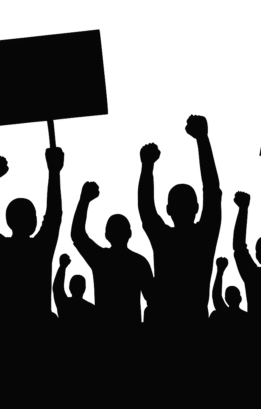 Black and White Protest Image