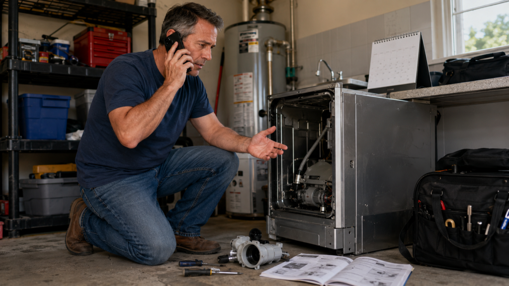 Middle-aged man calling to explain a delay in a promised household repair
