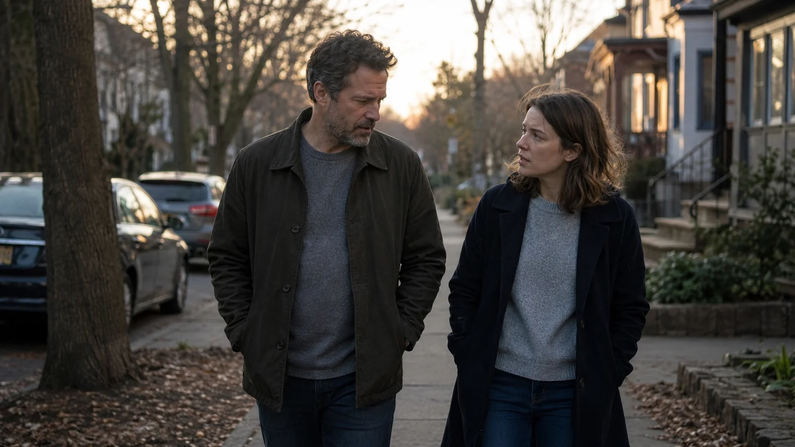 Two adults staying engaged in a difficult conversation without exploding or shutting down.